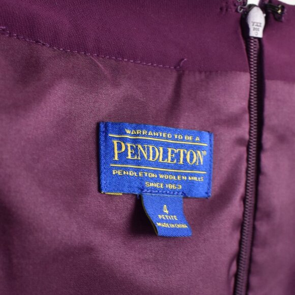 Pendleton Short Sleeve Sheath Dress Purple - 4P - Picture 10 of 10